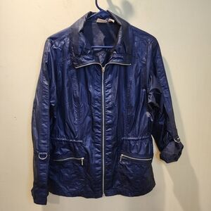 CHICO'S Elegant Navy Windbraker  Jacket for Women Size 1